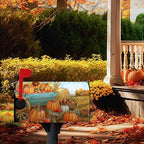 Fall Pumpkins Magnetic Large Size 25.5 X 21 Inch Autumn Harvest Sunflower Mailbox Wraps Farmhouse Seasonal Letterbox Covers for Fall Garden Yard Outdoor Decor