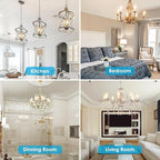 VOLIVO Dimmable E12 LED Candelabra Bulbs 60Watt Equivalent, 2700K Warm White, 500Lumens, 4.5W B11 Vintage Chandelier Light Bulbs, LED Filament Clear Glass Candle Lamp for Ceiling Fan Home, 12Pack