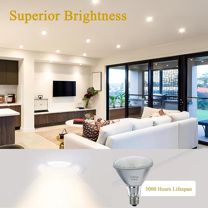 Par30 Halogen Flood Light Bulbs120V 75W, Halogen Long Neck Bulb, 2700K Warm White Dimmable High Brightness, Great for Accent Lighting, Tracking, Recessed Bulb