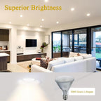 Par30 Long Neck Halogen Flood Light Bulbs 6pcs, 60W 120V 2700K Warm White Dimmable High Brightness, E26 Base, Great for Accent Lighting, Tracking, Recessed Bulb