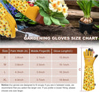 DLY Gardening Gloves for Women, Rose Gloves Gardening Thorn Proof, Long Garden Gloves for Women, Breathable Cowhide Leather Gauntlet (Large, Yellow