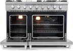 COSMO COS-EPGR486G 48 in. Haven Collection 7 cu. ft. Double Oven Gas Range, 6 Burners, Griddle, Convection, Knob LEDs, Stainless Steel