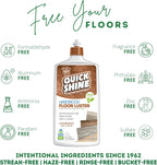 Quick Shine Hardwood Floor Luster-Polish 27oz-6pk | Plant-Derived w/Carnauba | Safer Choice, No PFAS, pH Neutral | Ready to Use Formula w/Anti-Slip Technology | Simply Squirt & Spread | Made in USA