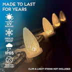 HLO Lighting Set of 25 Sun Warm White C9 Faceted LED Christmas Light Bulbs for Indoor & Outdoor Use | Durable Replacement Bulb