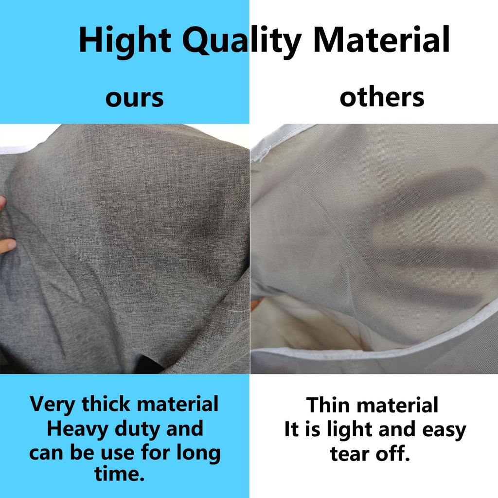 Hanging Laundry Bag with Over Door Hooks, Laundry Hamper and Space Saving Laundry Bag with Zipper, Hanging Hamper for Clothes, Toys, Towels, ...（36"x 22",Grey-2Pack)