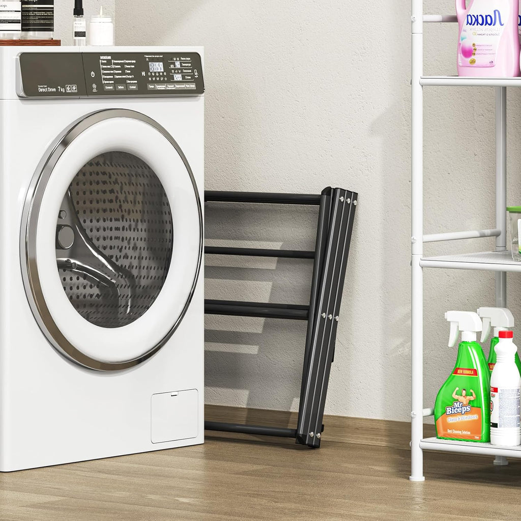 APEXCHASER Clothes Drying Rack, 3-Tier Laundry Drying Rack for Clothes, Expandable Metal Clothing Dryer, Collapsible Towel Rack, Air Drying Rack, Black