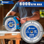 7-1/4-Inch 60-Tooth Circular Saw Blade,TCT ATB Framing Blade,20mm Bore(16mm Reduction Ring Included) for Wood Fast Cutting