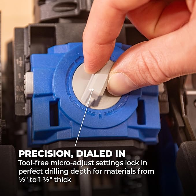 Kreg Rebel 20V Ionic Drive Pocket-Hole Joiner Kit - With 20V Blue Ion Charger & 2Ah Battery Pack - Precision Joinery Tool for Woodworking & Carpentry - Accessible Woodworking Tools - KPTBRB100A