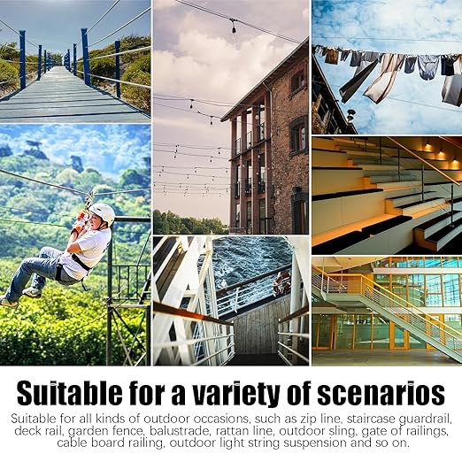 Wire Rope 164Ft 5/32" T316 Stainless Steel Cable 7 x 19 Strand Core Industrial Grade Stainless Steel Wire for Deck Railing, Cable Railing, Aircraft Cable, Outdoor Hanging