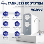 iSpring RO800G Tankless Reverse Osmosis System, 800 GPD Under Sink Water Filter with 2.5:1 Pure to Drain Ratio, TDS & PFAS Reduction, Space Saving Design, Includes Brushed Nickel Faucet