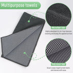 SINLAND Microfiber Dish Cloths Wash Clothes for Kitchen Best Kitchen Cloths Cleaning Cloth Poly Scour Side 12"x12" (10Pack, Dark Grey)