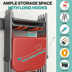 EVERHANGER Garage Tool Storage Organizer Wall Mount, Versatile Garden Tool Rack Organization, Folding Chair Hangers with 8 Multifunctional Hooks, Max Load 330lb, 48inch