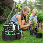 Garden Tool Set with Bag and Gloves, Heavy Duty Stainless Steel Gardening Tool Set, Ideal Gardening for Women and Men, Set of 9