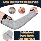 Cut Resistant Sleeves, 1 Pair Protective Sleeves for Arm Protectors for Thin Skin and Bruising with Thumb Hole for Gardening, Welding, Farming, Pet Grooming (Grey)