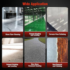 Electric Diamond Floor Grinder Polisher Machine 3800W, 6-Speed Adjustable, with 3 Diamond Wheels for Dustless Grinding, Polishing Cement, Marble, Epoxy, Concrete, Stone, Thinset, Metal Descaling