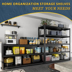 48" W Garage Shelving Heavy Duty 3030Lbs Storage Shelf 5 Tier Adjustable Shelving Units Metal Garage Storage Shelves for Basement, Commercial, Warehouse, Industrial, 72" H x 48" W x 24" D,