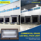 ledmo 120W LED Wall Pack Light, 15840LM Daylight Outdoor Security Lighting, Commercial and Industrial Outdoor Wall Pack Lights, 5000K IP65 Waterproof for Garage, Warehouse, Parking lot, Yard, 6 Pack