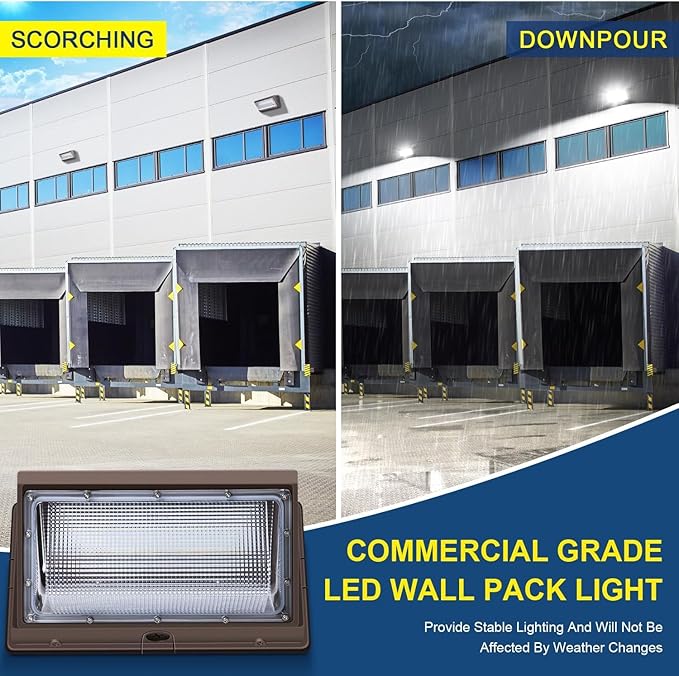 ledmo 120W LED Wall Pack Light, 15840LM Daylight Outdoor Security Lighting, Commercial and Industrial Outdoor Wall Pack Lights, 5000K IP65 Waterproof for Garage, Warehouse, Parking lot, Yard, 6 Pack