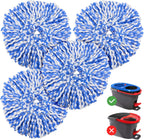 4 Pack RinseClean Spin Mop Replacement Head Spin Mop Refills Compatible with O Ceda RinseClean Dual System, Microfiber Mop Easy Cleaning Floor Head Mo-p for Floor Cleaning RinseClean 2 Tank System