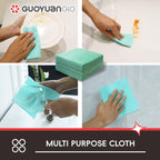 Disposable Cleaning Cloths Reusable Dsih Cloths for Kitchen Disposable Dish Rag Dry Fast 11.8x11.8 inch Pack of 100, Green