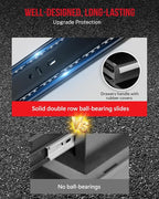 2 in 1 Tool Chest with 5 Drawers, Tool Cart with 7 Organizer Tray Divider Set & Wheels, Large Rolling Tool Box Organizer for Garage, Workshop, Home Crafts