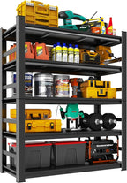 Garage Shelving, 2000LBS Garage Shelving Heavy Duty, Adjustable and Detachable Metal Storage Shelves with Fences, Easy Assembly, Shelves for Warehouse,Basement (47.2" W*23.6" D*72" H)
