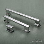 Alzassbg 15 Pack Polished Chrome Cabinet Pulls, 5 Inch(128mm) Hole Centers Kitchen Cabinet Handles for Cabinets and Drawers AL3061CP