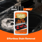 3-in-1 Cooktop Cleaner Kit (8.8 Oz Cooktop Cleaner + Scrubbing Pad + Scraper), Stovetop Cleaner for Electric Top Stoves, Ceramic Cooktops & Fireplace Glass, Remove Burned on Food, Grease
