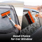Squeegee for Window | 2-in-1 Window Cleaner Sponge and Soft Rubber Strip with Telescopic Extension Pole 18”-29” | Window Washer for Shower, Car Windshield, Mirror, Glass Cleaning