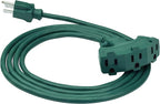 Clear Power Outdoor Extension Cord - 8 FT, Green | Lawn & Garden, 16/3 SJTW, 3-Outlet, Water & Weather Resistant, Flame Retardant, 3 Prong Grounded Plug, Perfect for Christmas and Holiday (CP10210)
