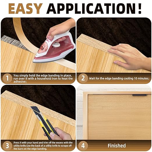 GSCIT Club 13 PCS Maple Wood Veneer, 12 inch x 12 inch Wood Edge Banding Pre-glued Flexible, Veneer Tape Banding for Cabinet Repair Furniture Restoration