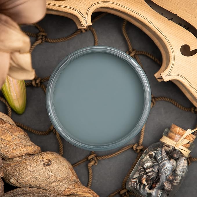 Dixie Belle Paint Company Chalk Finish Furniture Paint - Stormy Seas (16oz) - Matte Blue Gray Chic Chalk Mineral DIY Furniture Paint