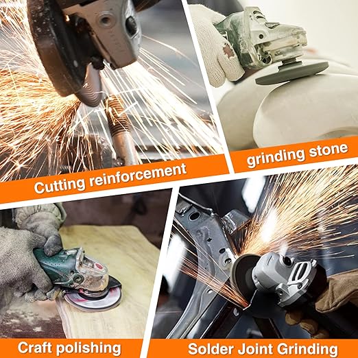 Grinding & Cutting Wheels 4 1/2 inch Set,Angle Grinder Wheel Set,Cut Off Wheels 8 PCS,Grinding Wheel,4.5” Flap Discs for Angle Grinder for Cutting Grinding 8+1+1 PC