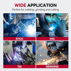 ARCCAPTAIN Auto Darkening Welding Helmet with Side View, 180° Panoramic View, 1/1/1/1 True Color Large Viewing Welding Hood with 4 Arc Sensor Solar Powered, Wide Shade 4/5-9/9-13 for TIG MIG ARC CUT