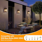 LUTEC Outdoor Wall Light Fixtures, Exterior Waterproof Wall Lantern with Clear Glass Shade, Aluminum Modern Matte Black Porch Sconce Outdoor Lighting for Garage Entryway Yard