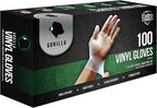 GORILLA SUPPLY Disposable Heavy Duty Vinyl Gloves, Large, 300 Count, BPA Free, Food Safe, Powder Free