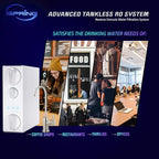 iSpring RO500AK-BN+UVF8 Tankless Reverse Osmosis Water Filtration System with Natural pH Alkaline Remineralization and LED UVF8 Light, 500 GPD RO System, Brushed Nickel Faucet, 2:1 Pure to Drain Ratio