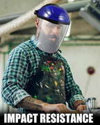 8 Pack Safety Face Shield for Grinding and Cutting, Full Impact Resistant Face Shield Mask for Work Chemical Woodworking (Blue)