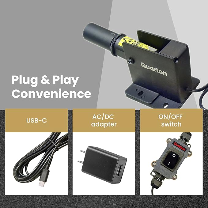 ML-300 Green Crosshairs Laser Line Generator for Indoor & Outdoor Large-Scale Cutting, Alignment, Construction, Module Projector, Waterproof, Type-C Charging, Magnetic Base, Class 1 product