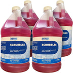Scrubbles Low Foaming Automatic Floor Cleaner, Industrial Strength Concentrate - Deep Cleaning Solution for Concrete Floors, 2oz Per Gallon of Hot Water, 1 Gallon, Case of 4