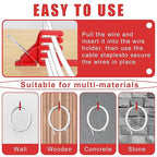 200Pcs Cable Stackers, Cable Staples Clips with Steel Nails, Electrical Wire stackers,Insulated Cord Staples Multi Cable Wire Clips for Suitable Most Cables