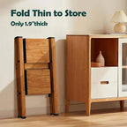 Taranta 2 Step Ladder,Aluminum Lightweight Folding 2 Step Stool with Anti-Slip Wide Pedal, 330lbs Capacity Step Ladder for Household,Kitchen,Office - Woodgrain