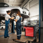 7-Drawer Rolling Tool Chest with Wheels, Tool Box with Locking System and Sliding Drawers, Tool Box Organizer for Garage, Warehouse, Workshop(BlackRed)