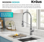 KRAUS Allyn Commercial Style 2-Function Single Handle Pull Down Kitchen Faucet in Spot-Free Stainless Steel, KPF-4110SFS
