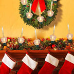 4 Pack Christmas Bubble Light Replacement Bulbs, Clear Vintage Christmas Bubble Light Night Light Bulbs with Gold Glitter Liquid for Home Wall Decorations, E12 Candelabra Base, 5W