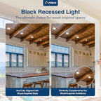 Amico 24 Pack 6 Inch Black 5CCT Ultra-Thin LED Recessed Ceiling Light with J-Box, 2700K/3000K/3500K/4000K/5000K Selectable, 12W Eqv 110W, Dimmable Canless Downlight, 1050LM High Brightness, ETL, FCC