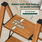 Taranta 2 Step Ladder,Aluminum Lightweight Folding 2 Step Stool with Anti-Slip Wide Pedal, 330lbs Capacity Step Ladder for Household,Kitchen,Office - Woodgrain