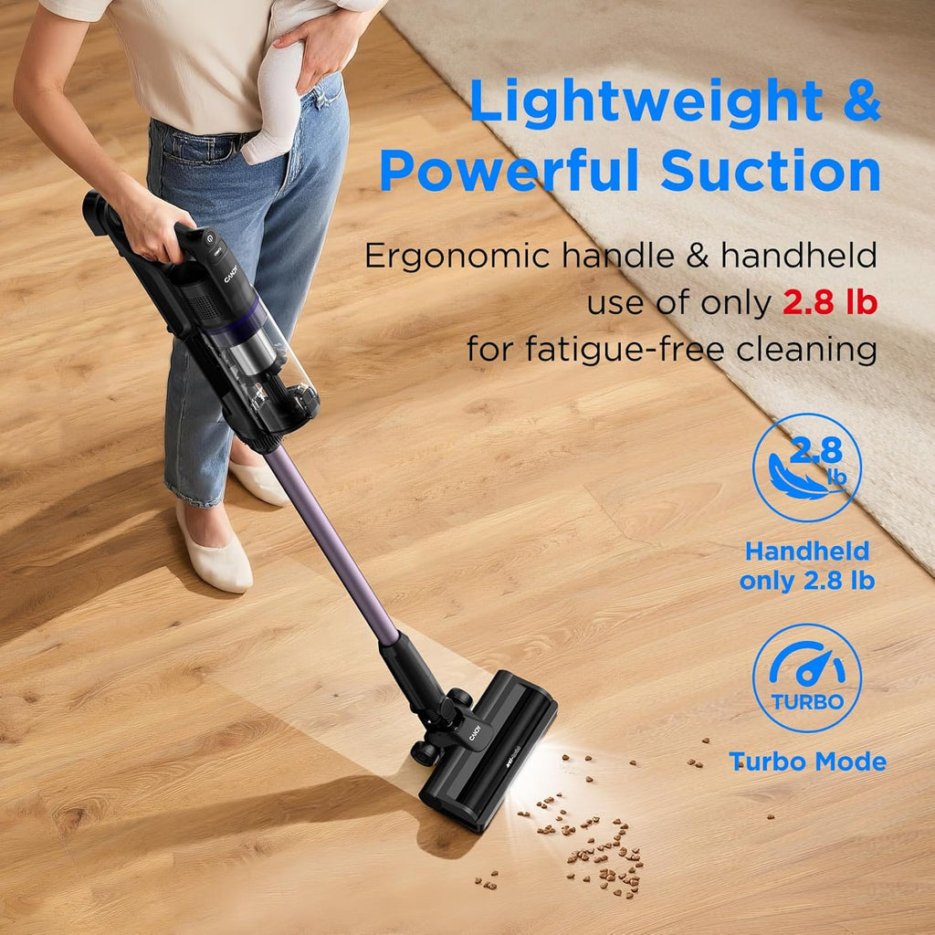Candy Cordless Vacuum Cleaner,45Mins Vacuum Cleaners for Home,Stick Vacuum,Strong Suction,Removeable Battery,Anti-Tangle,One Click Clean,Lightweight Handheld for Hardwood Floor Carpet Pet Hair Car
