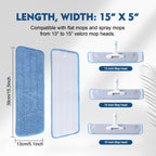 3 Pack Microfiber Mop Pads, Mop Replacement Pads Refills Floor Spray Mop Pads Wet Moping Pads Refill Reusable Pads Suitable for All Spray Mops Cleaning