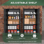 Greenvelly Metal Garage Storage Cabinet, 72” Locking Black Tool Steel Cabinet with Doors and 4 Shelves, Tall Metal Cabinets with Garage Storage Systems for Home Office, Kitchen/Pantry